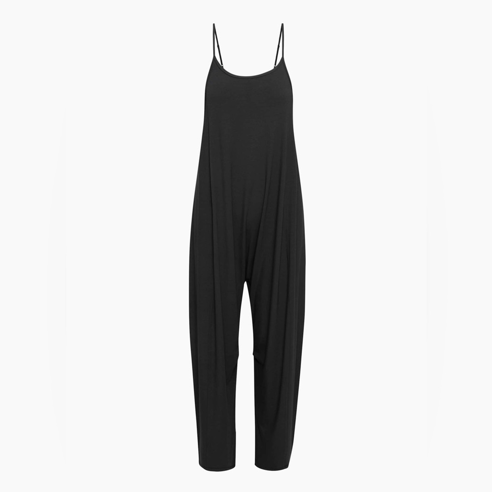 Aritzia Wilfred Free Sakura Black Relaxed Hot Shot Lounge Jumpsuit Onesie Small